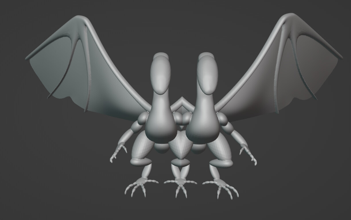 Currently making a 3D dragon model and I've been having issues
