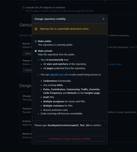 GitHub Change Privacy