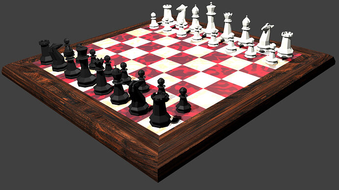 88 Rendered Chess Board and Set