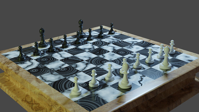 Low Poly Mod Chess Set Cycles 6