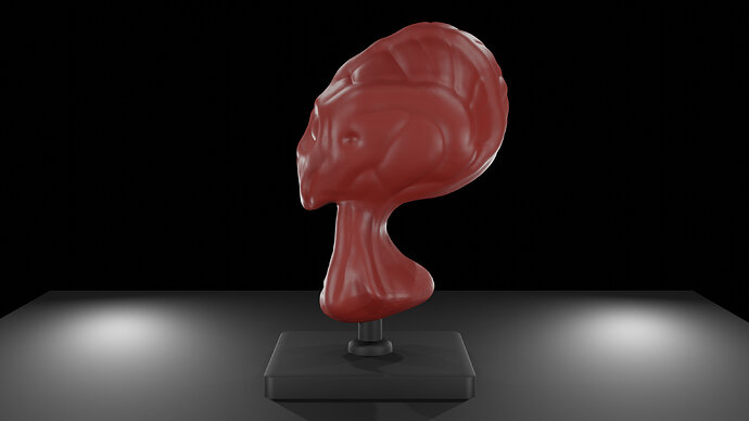 Alien head practice sculpt side view