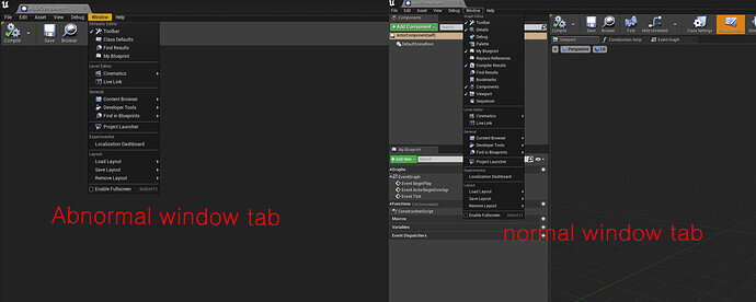 abnormal window tab