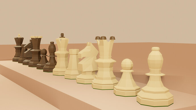 Chess Set Complete Render 2