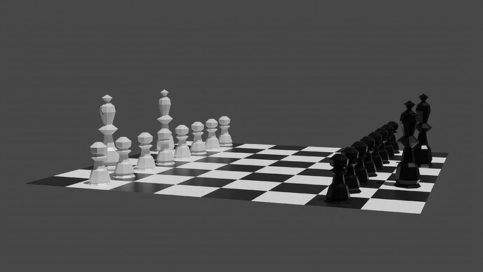Low Poly Chess-2 pieces