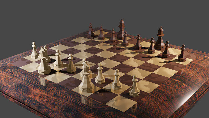Chess Scene with generated texture