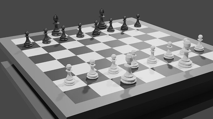 Low Poly Chess Set Cycles 2