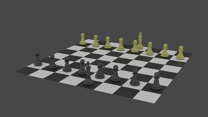 ChessSetWithPawnsAndKingRender
