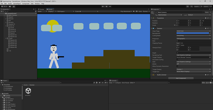 Experimenting - SampleScene - Windows, Mac, Linux - Unity 2021.3.11f1 Personal_ DX11 07_12_2022 17_40_57