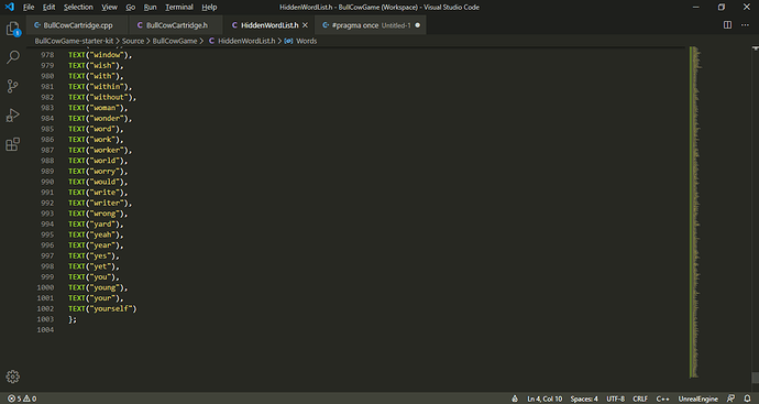 Programming Code Cow Code not recognized Bull Cows - Ask - GameDev.tv