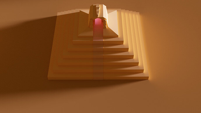 pyramid with glow top