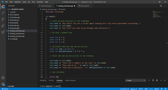 ● testing_iostream.cpp - C++ Begineer's work - Visual Studio Code 13_04_2021 17_39_29