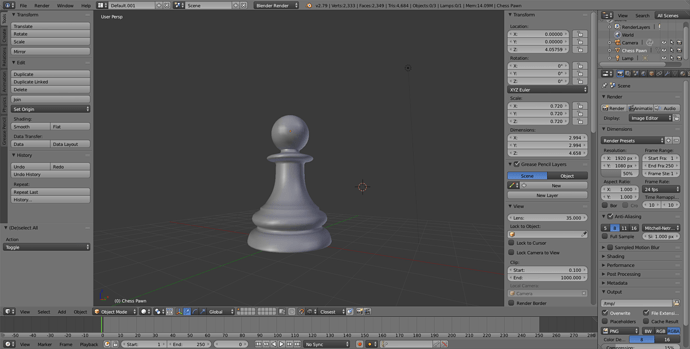 Chess Pawn Object Mode