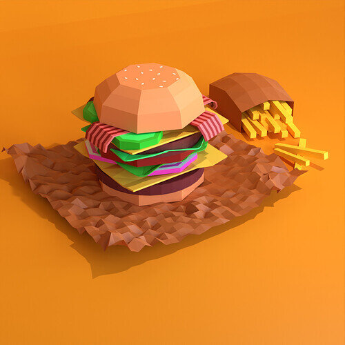 Low Poly Burger 2