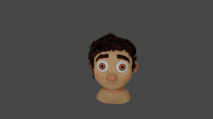 Head with hair render