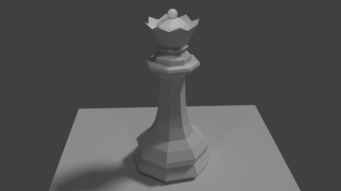 chess queen low poly with crown