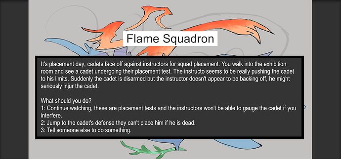 Flame Squadron Unity text game