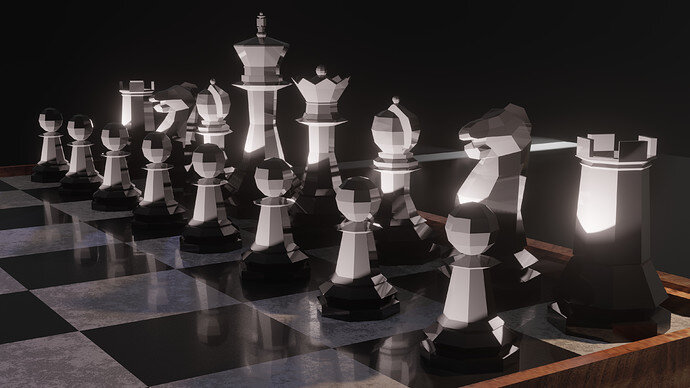 Chess Scene Black Pieces