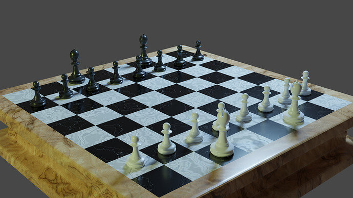 Low Poly Mod Chess Set Cycles 7
