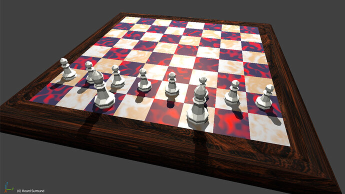 80 Textured Chess Board with Some White Pieces 1