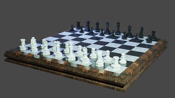 Chess Board Scene Side View