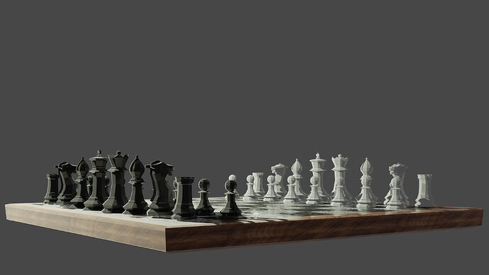 Chess Board Complete SideAngleRendered