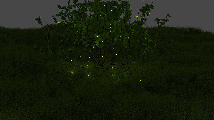 Tree with fireflies