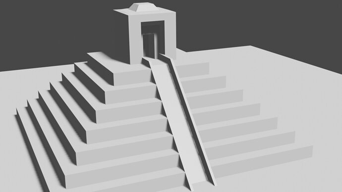 parapet on ramp of mayan temple
