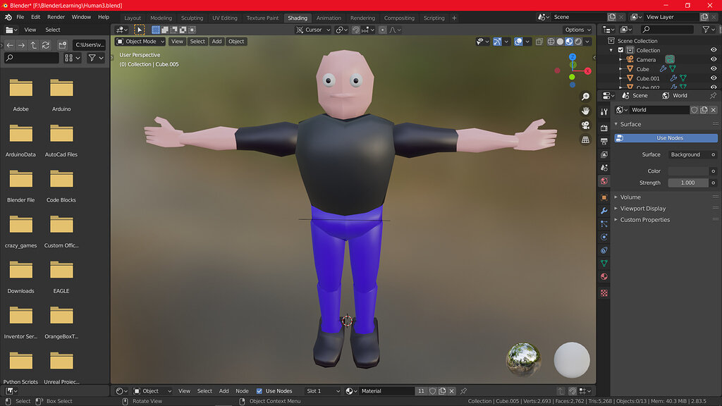 My first Man model , In love with blender already - Show - GameDev.tv