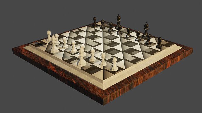 chess scene render 3