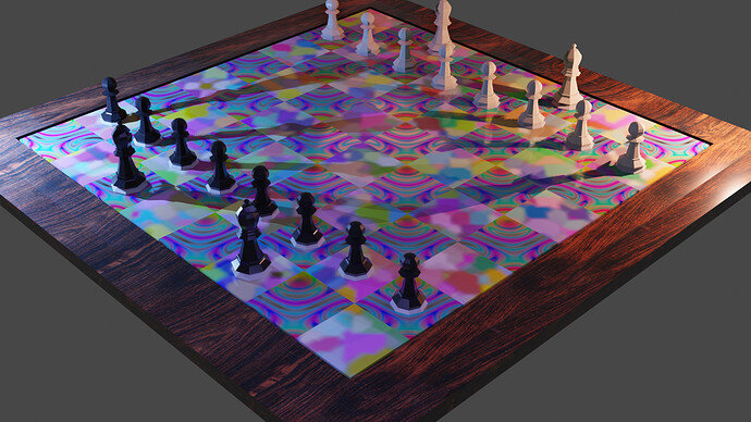 Chess scene with generated textures