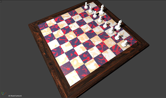 80 Textured Chess Board with Some White Pieces 2