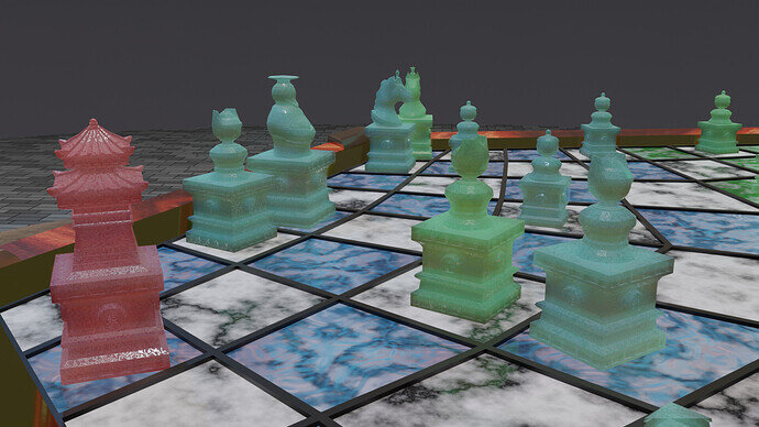 chess scene close up eevee render
