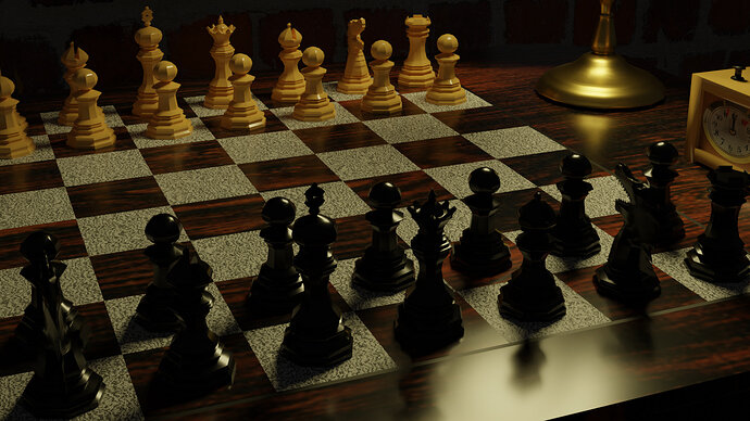 Chess scene render 1
