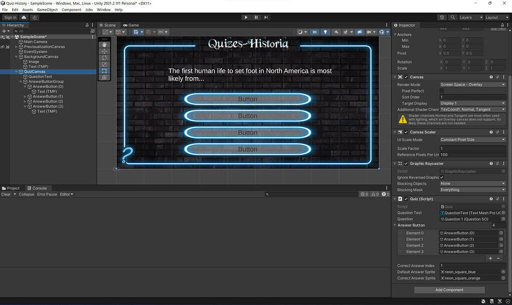 Button answer not work - Ask - GameDev.tv