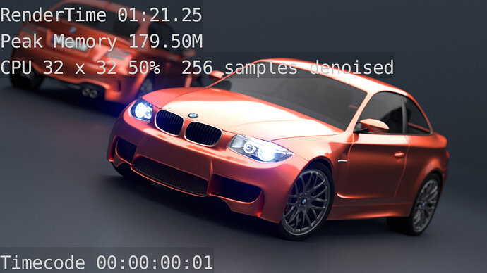 BMW CPU 50% 256 samples denoised