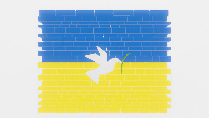 ukraine flag and dove
