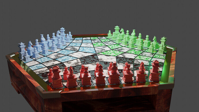 chess scene almost finished cycles render