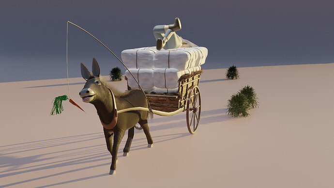Donkey wool cart