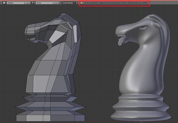 Horse low and hi poly
