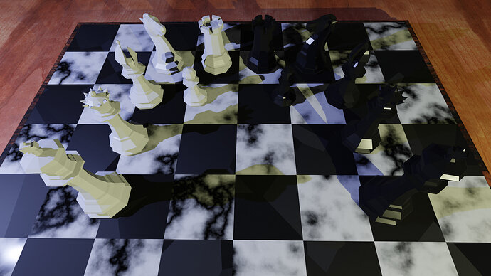 Chess set view display