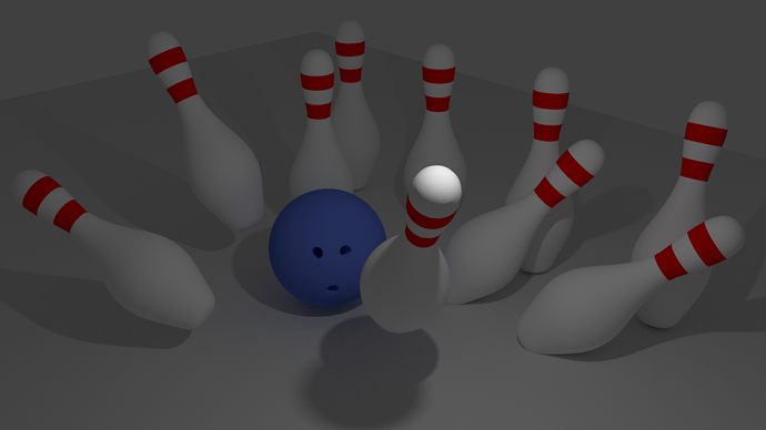 bowling ball and pin in action