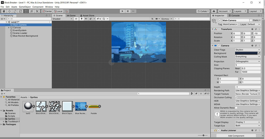 Camera Object not shown in unity Scene - Ask - GameDev.tv