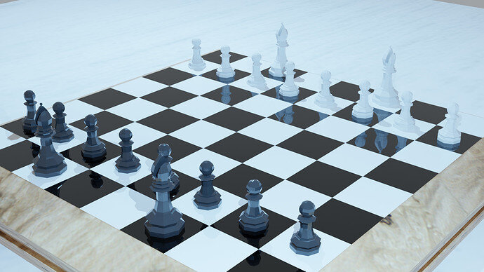 Chess Set Render with Textures
