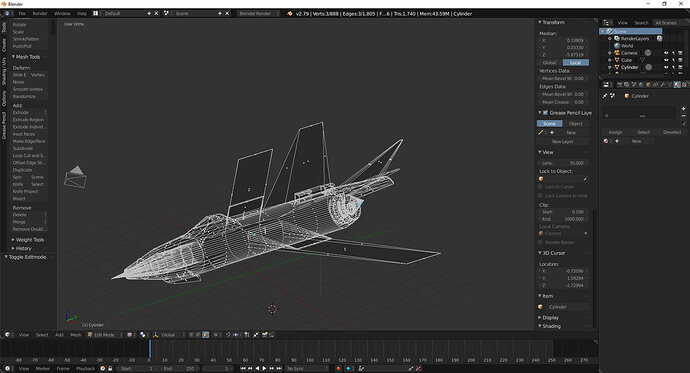 Concept Airplane Wireframe