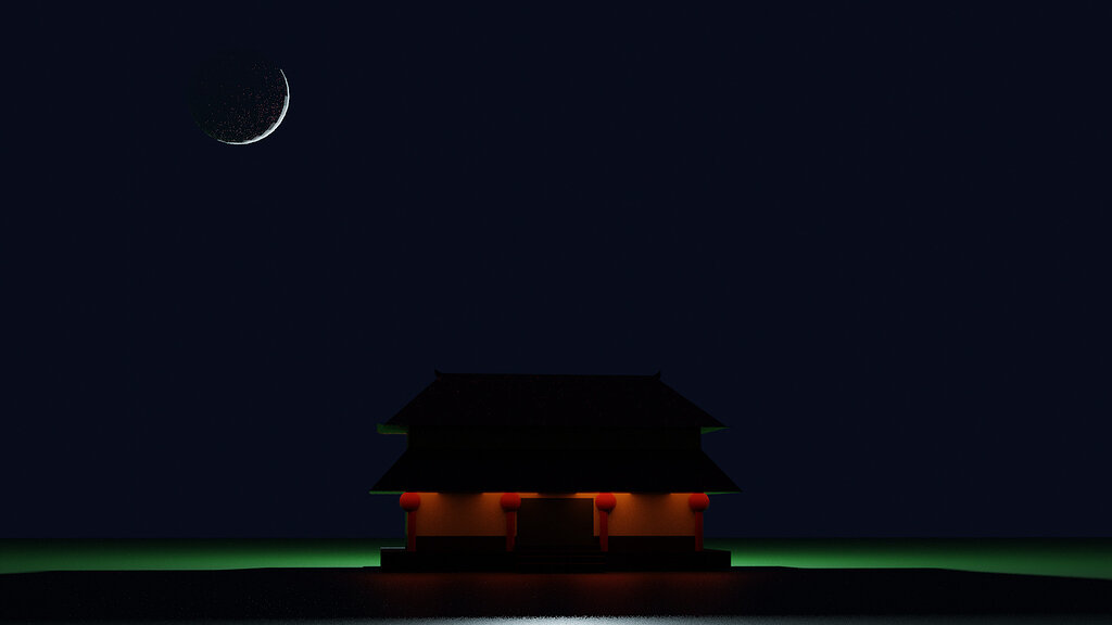 Mini Chinese house night scene! - Show - GameDev.tv