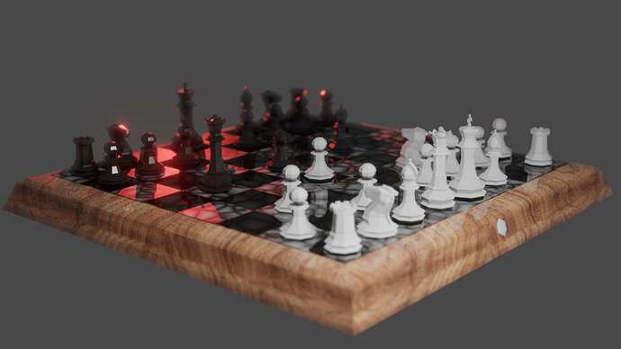 Chess scene panoramic depth of field