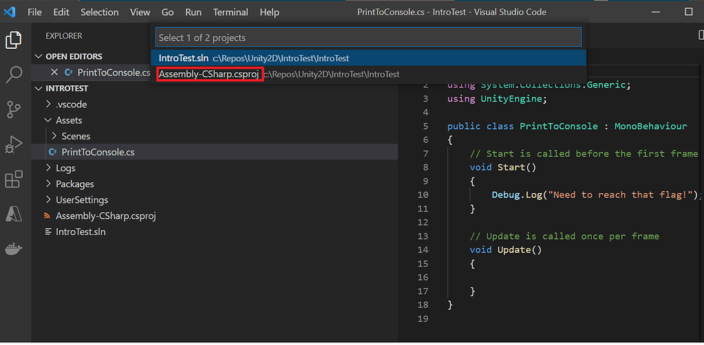 Autocomplete in Visual Code - Need to select csproj - Talk - GameDev.tv