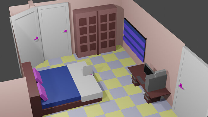 my house low poly interior