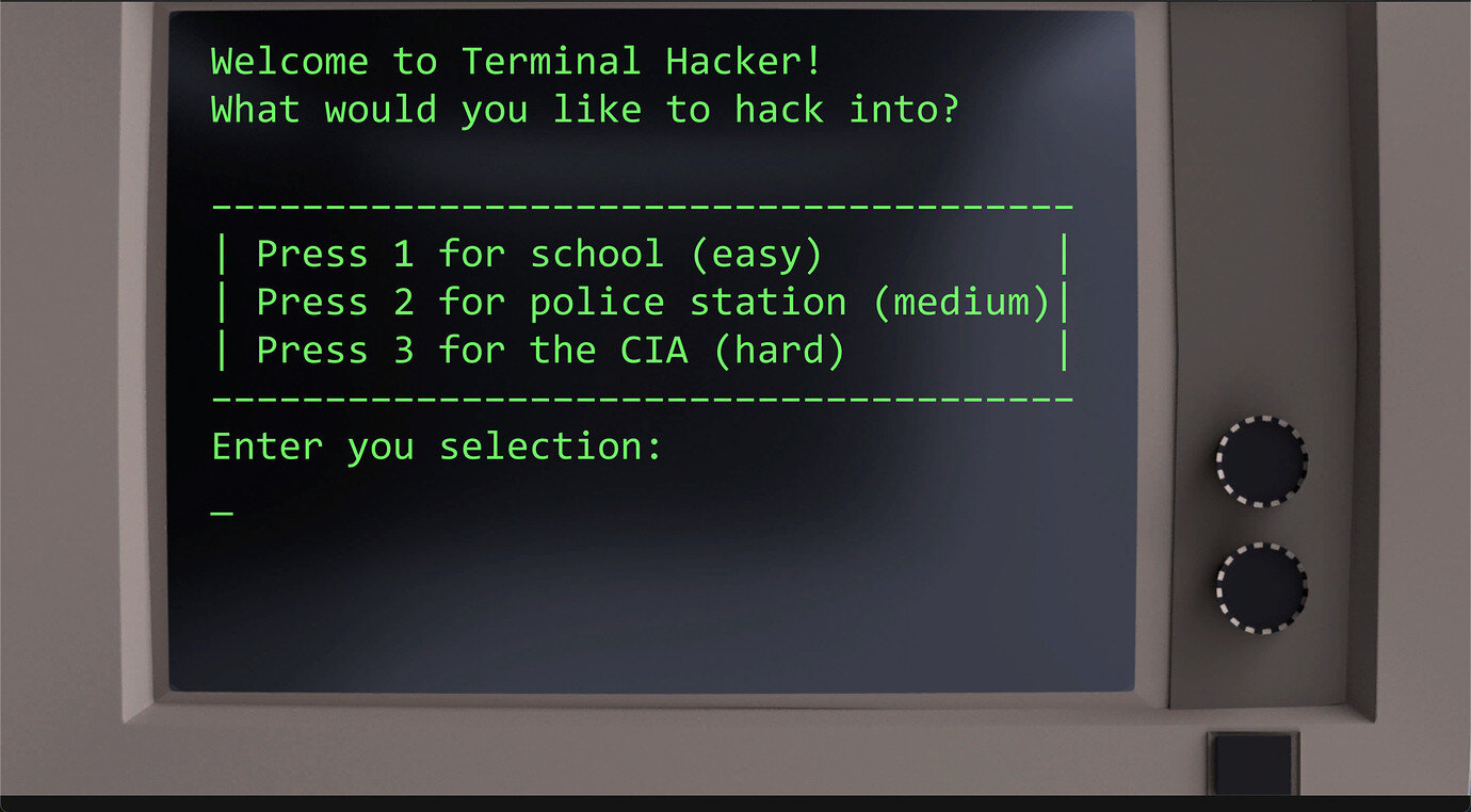 My menu for Terminal Hacker. I was a inspired by alessiom's main menu ...