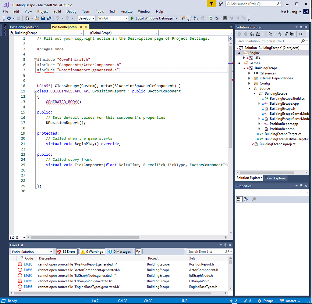 Getting Error w/ Visual Studios Not Able to Open 